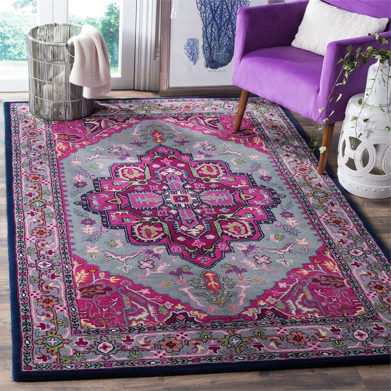 Safavieh Bellagio 8' X 10' Hand Tufted Rug in Gray and Pink