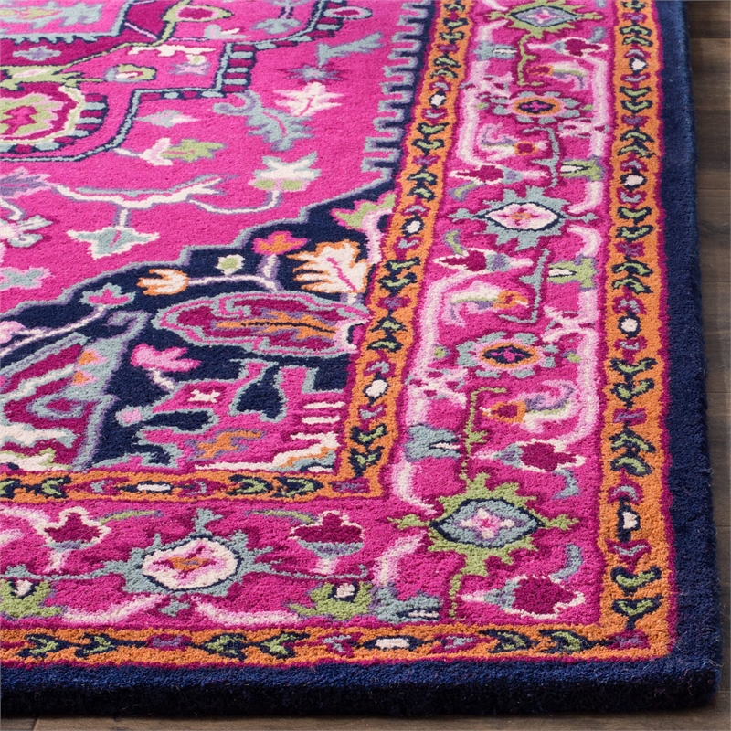 Safavieh Bellagio 6' X 9' Hand Tufted Rug in Pink and Navy