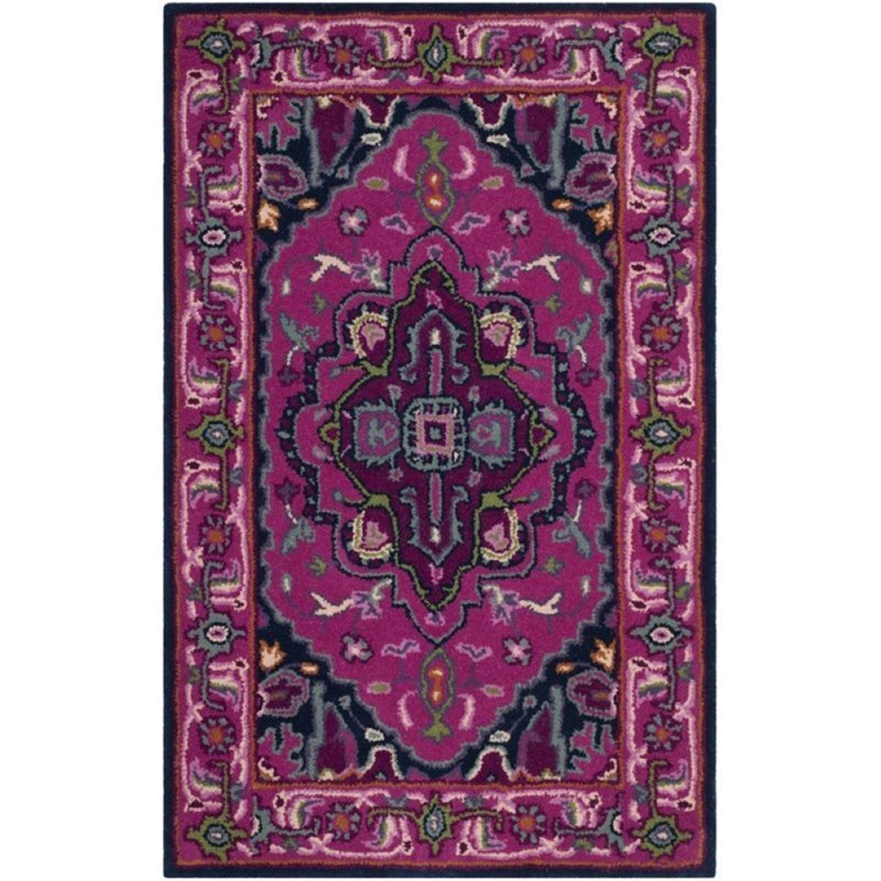 Safavieh Bellagio 6' X 9' Hand Tufted Rug in Pink and Navy