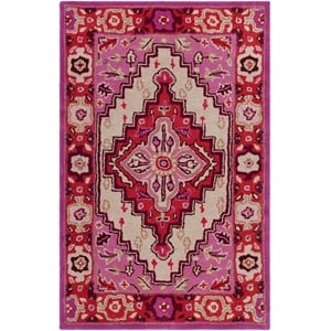 Safavieh Bellagio 2' 6&quot X 4' Hand Tufted Rug in Red Pink and Ivory