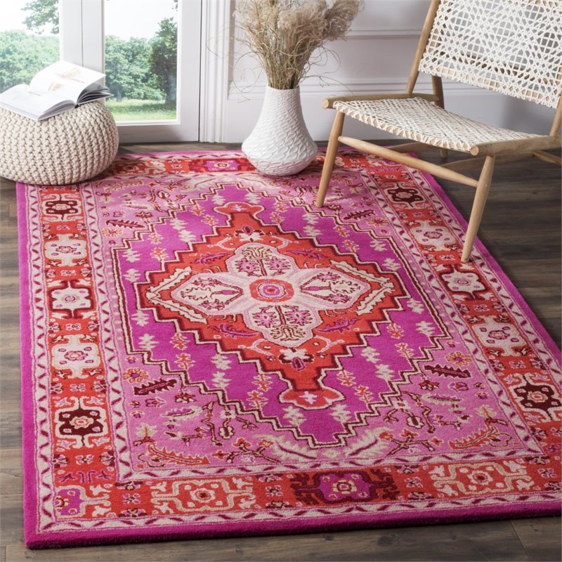 Safavieh Bellagio 5' X 8' Hand Tufted Rug in Red and Pink