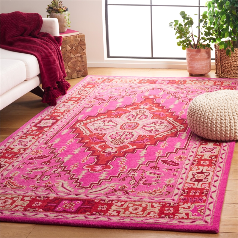 Safavieh Bellagio 5' X 8' Hand Tufted Rug in Red and Pink