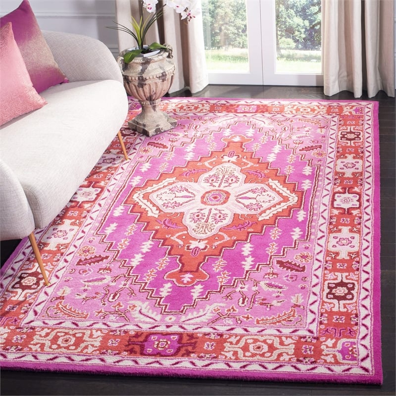 Safavieh Bellagio 5' X 8' Hand Tufted Rug in Red and Pink