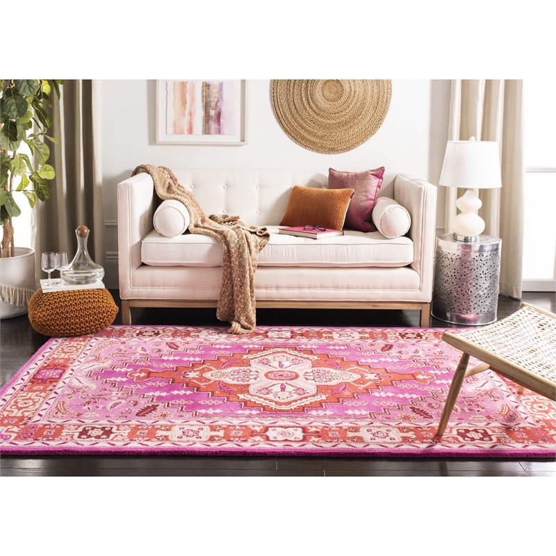 Safavieh Bellagio 5' X 8' Hand Tufted Rug in Red and Pink