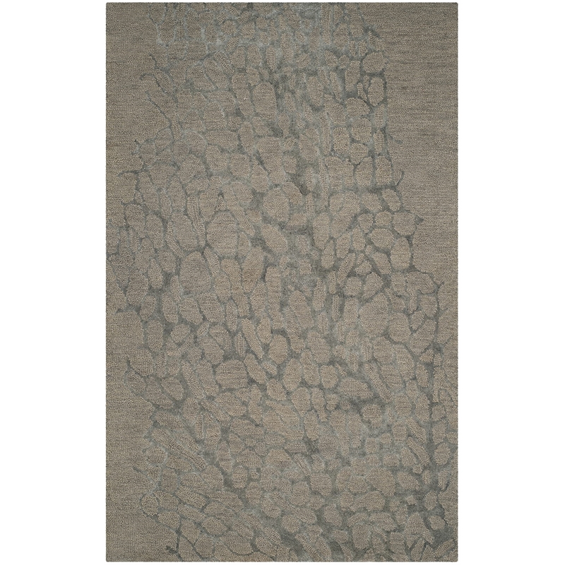 Safavieh Blossom 5' X 8' Hand Hooked Rug in Gray and Gray