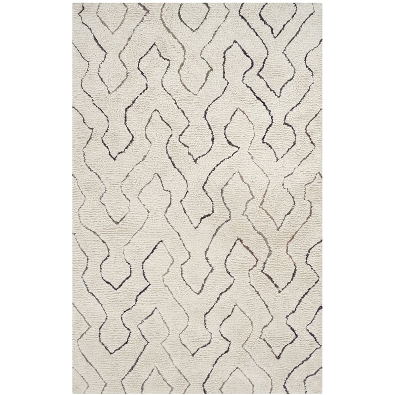 Safavieh Casablanca Shag 5' X 8' Hand Woven Rug in Ivory