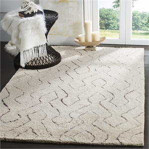Safavieh Casablanca Shag 6' X 6' Square Hand Woven Rug in Ivory