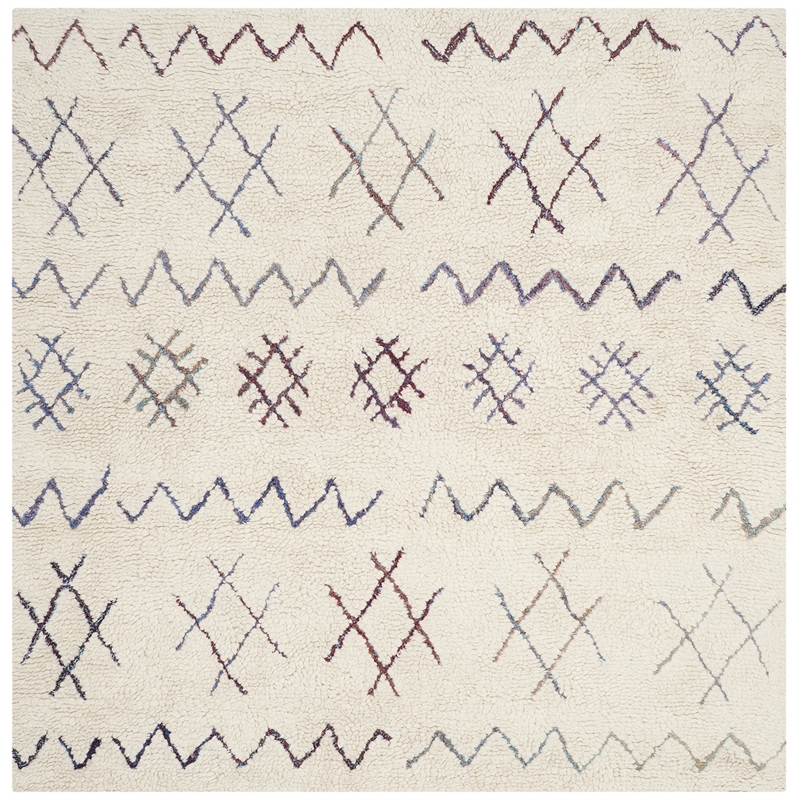Safavieh Casablanca Shag 6' X 6' Square Hand Woven Rug in Ivory