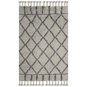 Safavieh Casablanca Shag 4' X 6' Hand Tufted Rug in Gray and Dark Gray