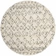 Safavieh Casablanca 6' X 6' Round Wool and Cotton Hand Tufted Rug in Ivory /Gray
