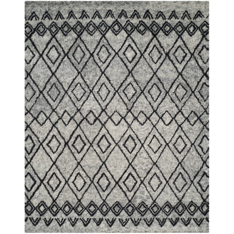 Safavieh Casablanca Shag 4' X 6' Hand Tufted Rug in Gray and Charcoal