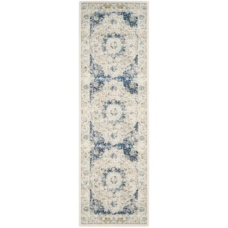 Safavieh Evoke 9' X 9' Round Rug in Ivory and Blue