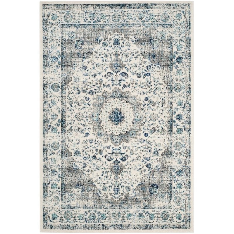 Safavieh Evoke 9' X 9' Round Rug in Gray and Ivory