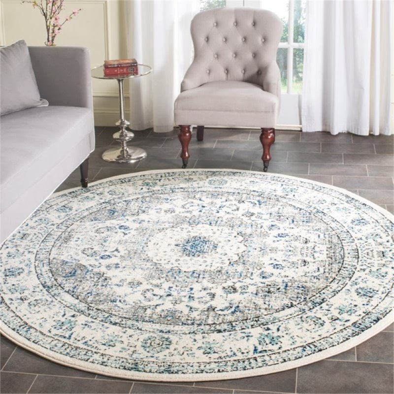 Safavieh Evoke 9' X 9' Square Rug in Gray and Ivory