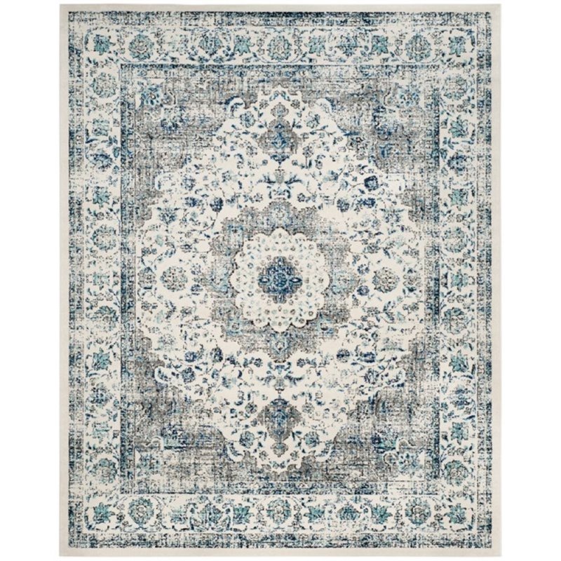 Safavieh Evoke 9' X 9' Square Rug in Gray and Ivory