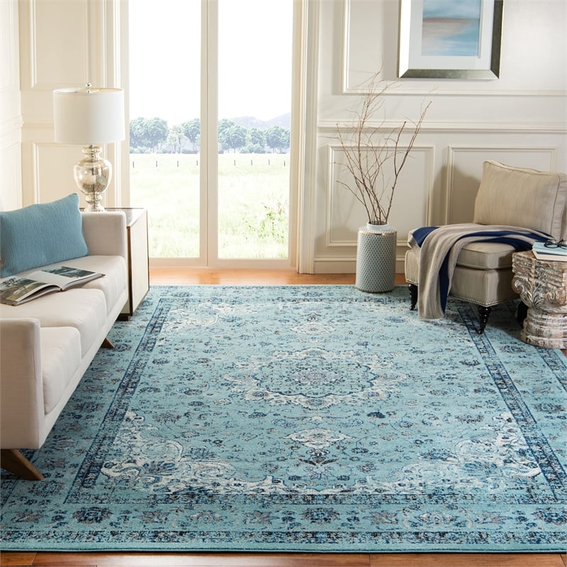 Safavieh Evoke 9' X 9' Square Rug in Light Blue and Light Blue