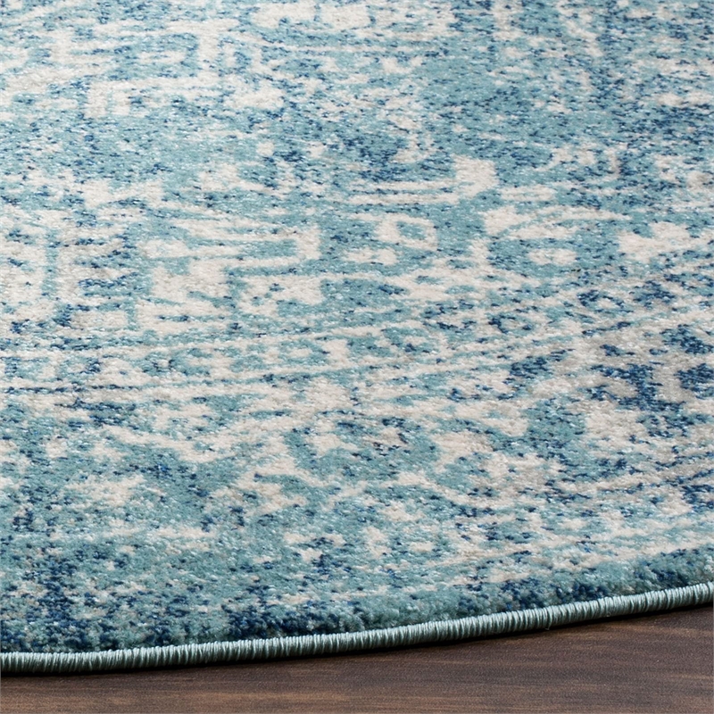 Safavieh Evoke 9' X 9' Round Rug in Blue and Ivory