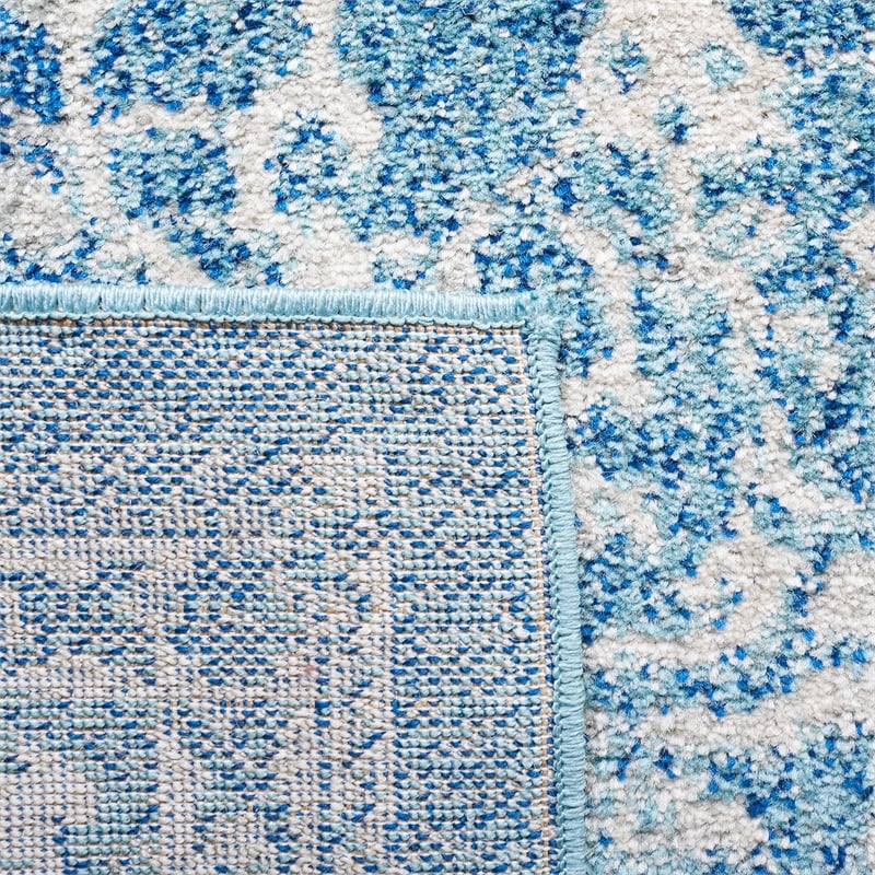 Safavieh Evoke 9' X 9' Round Rug in Blue and Ivory