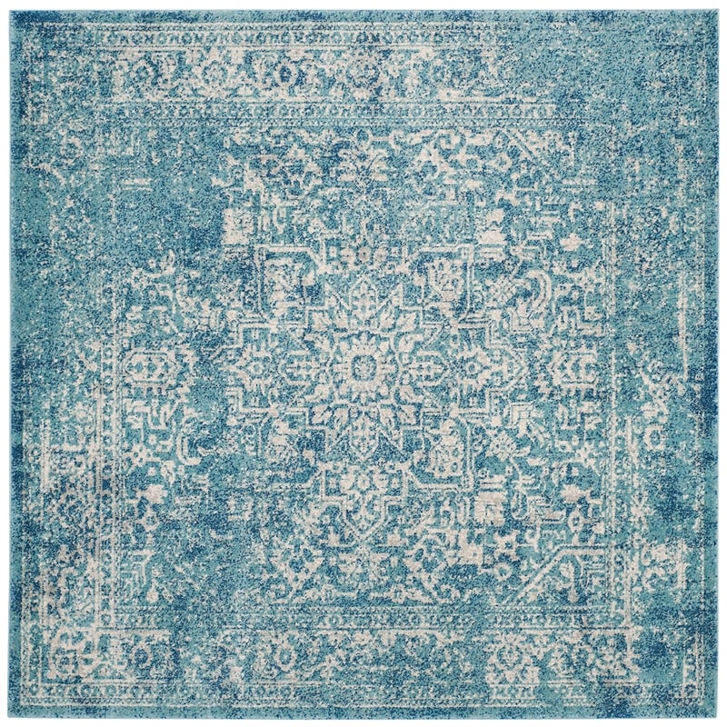 Safavieh Evoke 9' X 9' Square Rug in Blue and Ivory