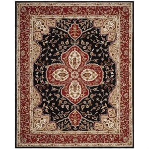 Safavieh Durarug 3' 6&quot X 5' 10&quotHand Hooked Rug in Black and Red