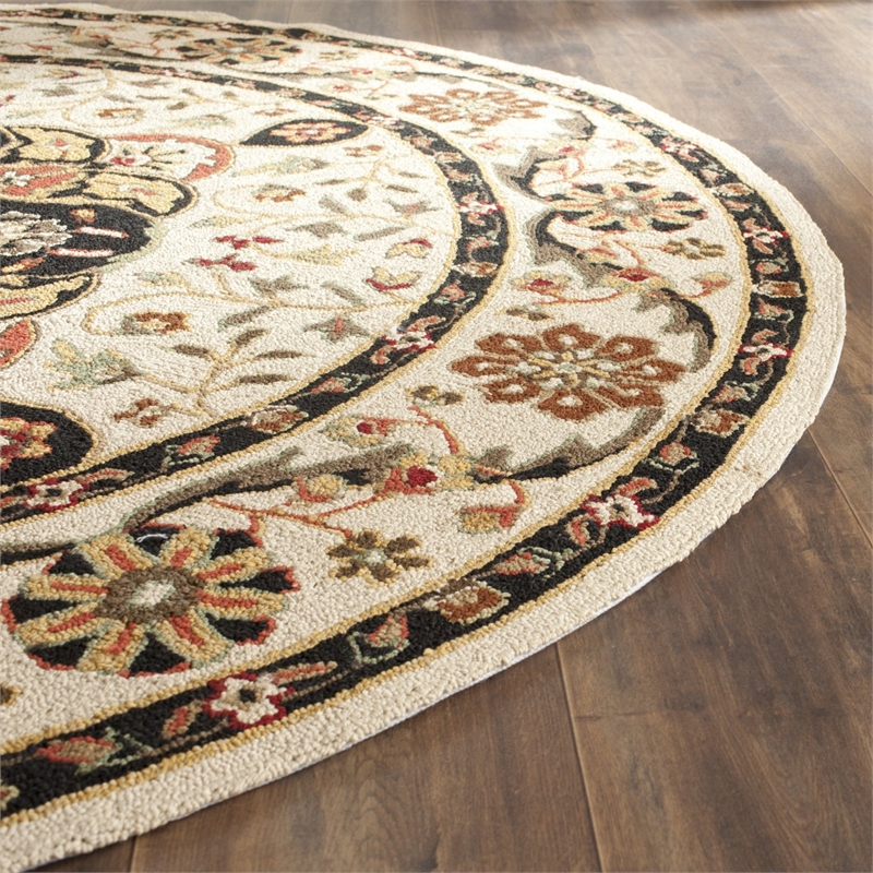 Safavieh Durarug 3' X 5' Hand Hooked Rug in Creme and Red