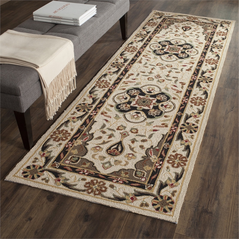 Safavieh Durarug 3' X 5' Hand Hooked Rug in Creme and Red