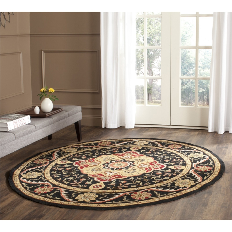 Safavieh Durarug 3' X 5' Hand Hooked Rug in Creme and Red