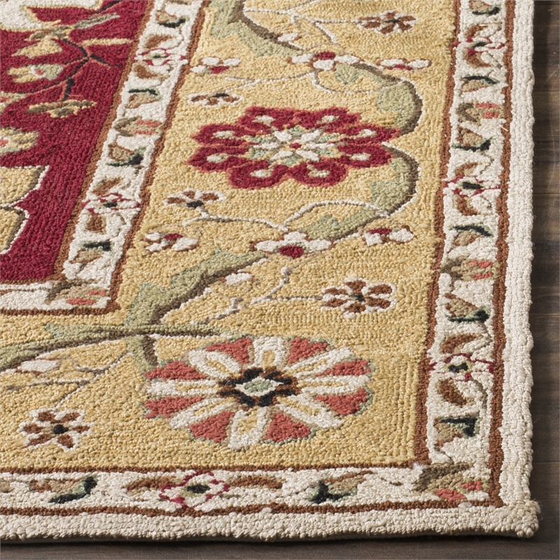 Safavieh Durarug 6' X 9' Hand Hooked Rug in Creme and Red