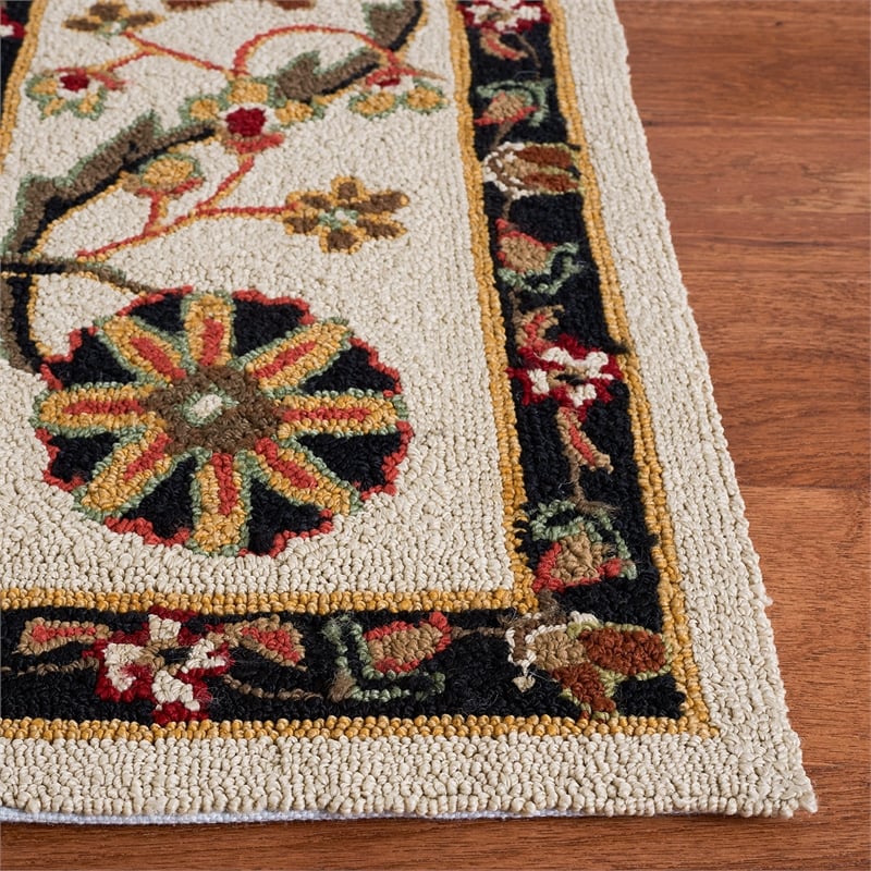 Safavieh Durarug 4' X 6' Hand Hooked Rug in Cream and Olive