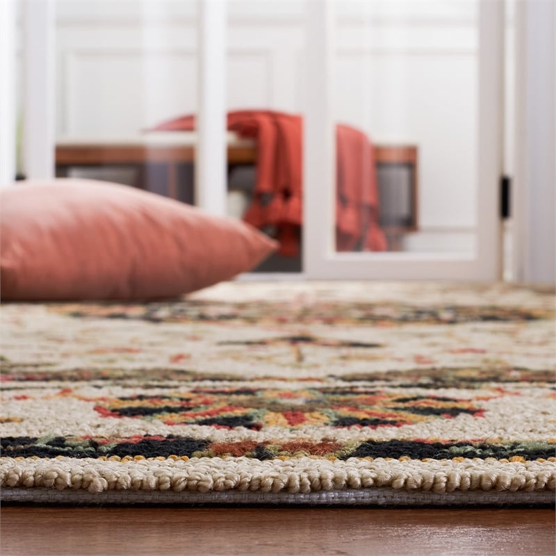 Safavieh Durarug 4' X 6' Hand Hooked Rug in Cream and Olive