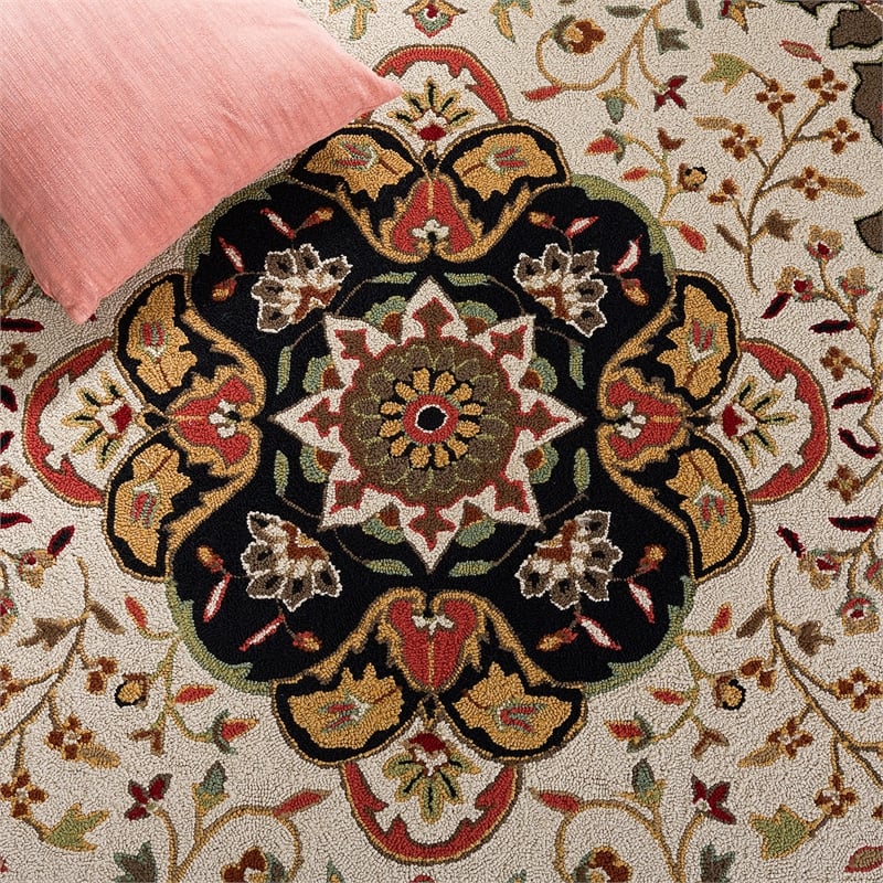 Safavieh Durarug 4' X 6' Hand Hooked Rug in Cream and Olive