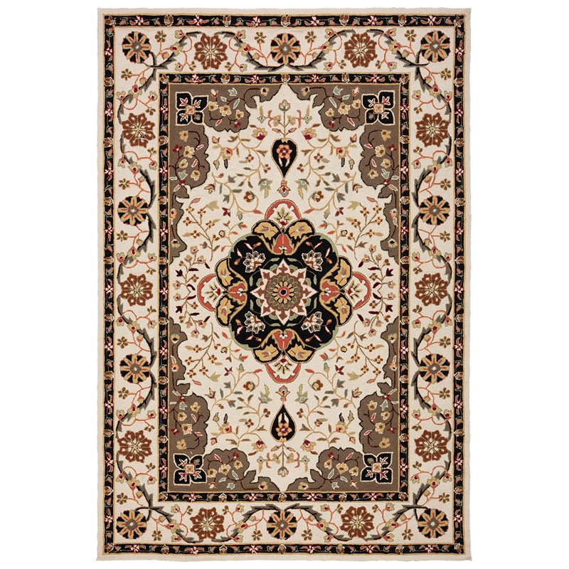 Safavieh Durarug 6' X 9' Hand Hooked Rug in Cream and Olive