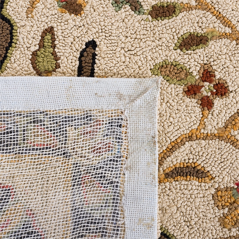 Safavieh Durarug 6' X 9' Hand Hooked Rug in Cream and Olive