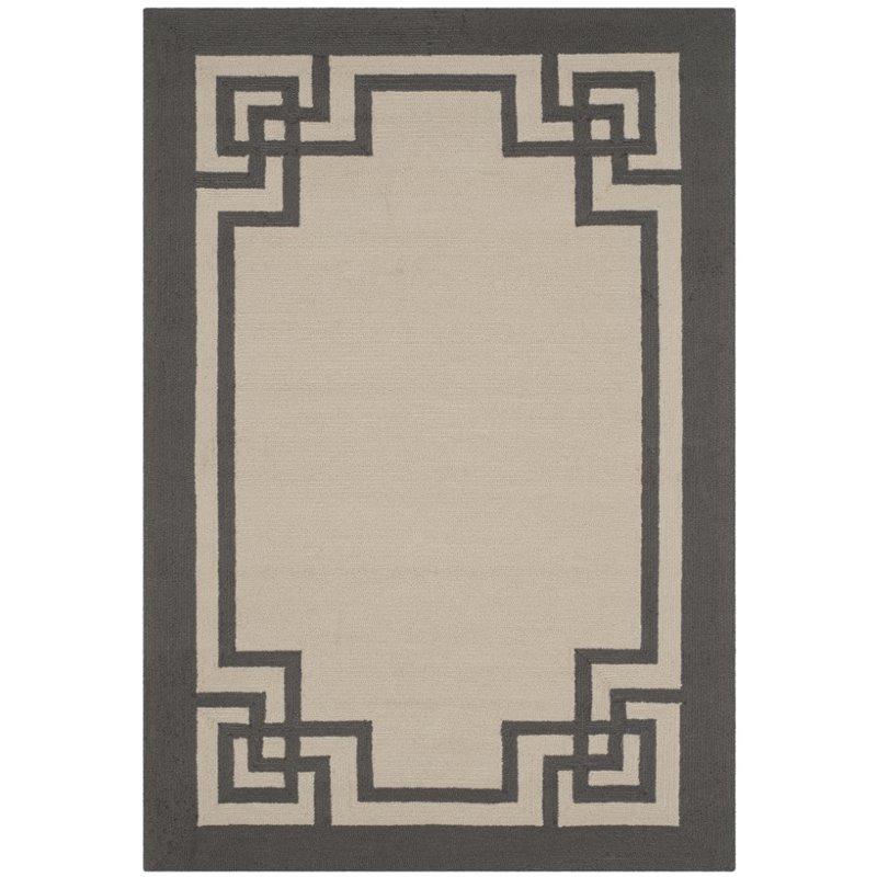 Safavieh Four Seasons 4' X 6' Hand Hooked Rug in Ivory and Charcoal