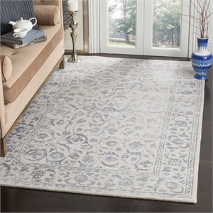 Safavieh Glamour 5' X 8' Hand Tufted Wool Pile Rug in Silver and Ivory
