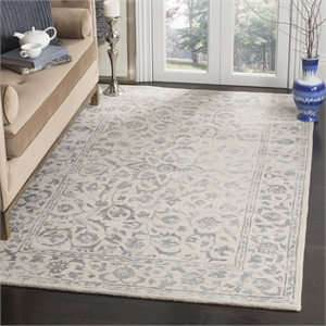 Safavieh Glamour 8' X 10' Hand Tufted Wool Rug in Silver and Ivory