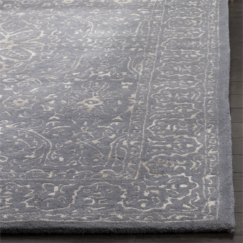 Safavieh Glamour 3' X 5' Hand Tufted Wool Pile Rug in Steel and Blue