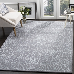 Safavieh Glamour 6' X 6' Square Hand Tufted Wool Rug in Opal and Gray