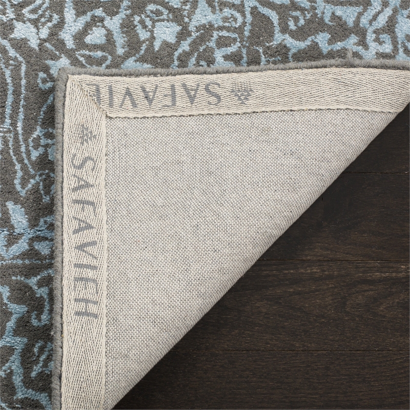 Safavieh Glamour 3' X 5' Hand Tufted Wool Rug in Blue and Dark Gray