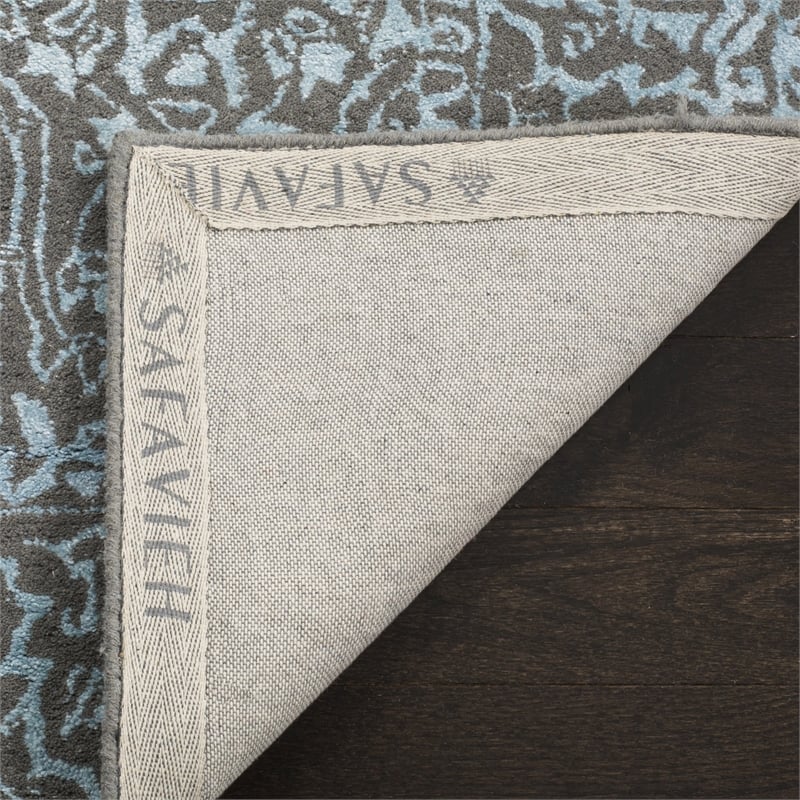 Safavieh Glamour 8' X 10' Hand Tufted Wool Rug in Blue and Dark Gray