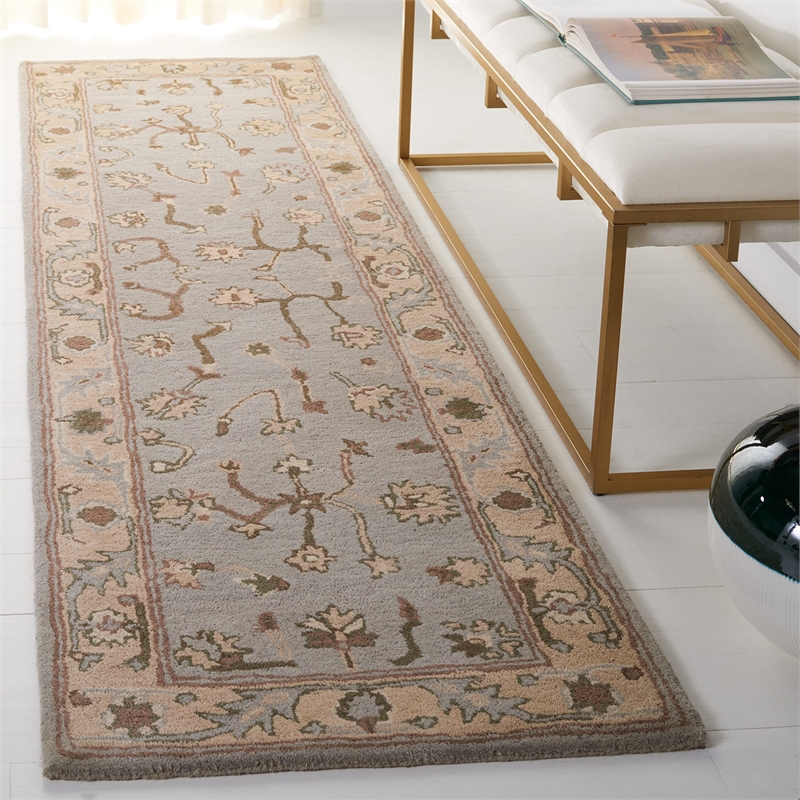 Safavieh Heritage 6' X 9' Hand Tufted Wool Pile Rug in Beige and Gray