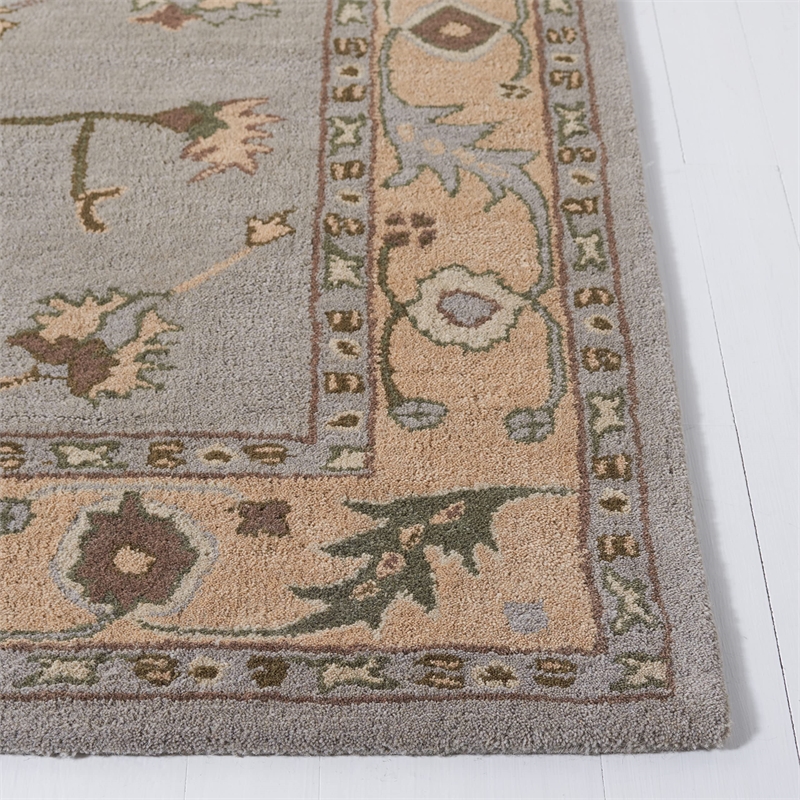 Safavieh Heritage 6' X 9' Hand Tufted Wool Pile Rug in Beige and Gray