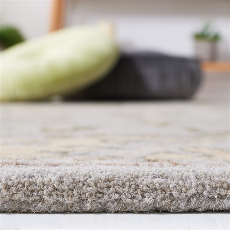 Safavieh Heritage 6' X 9' Hand Tufted Wool Pile Rug in Beige and Gray