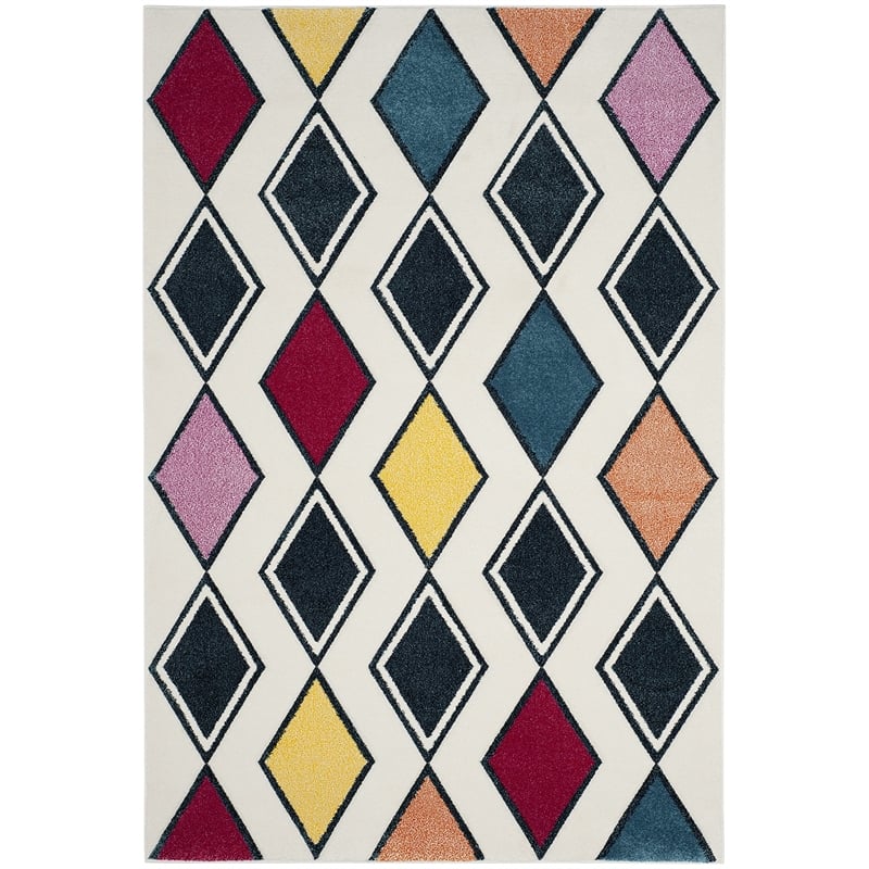 Safavieh Hollywood 4' X 6' Rug in Ivory and Peacock Blue