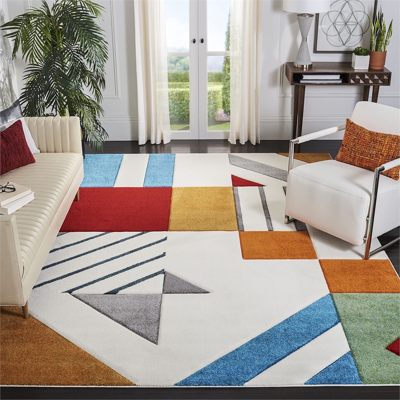 Safavieh Hollywood 8' X 10' Rug in Ivory and Peacock Blue