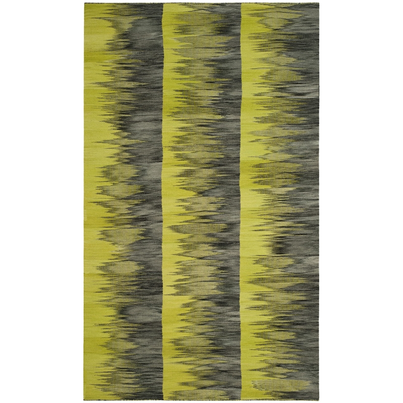 Safavieh Kilim 5' X 8' Hand Woven Wool Pile Rug in Green and Charcoal
