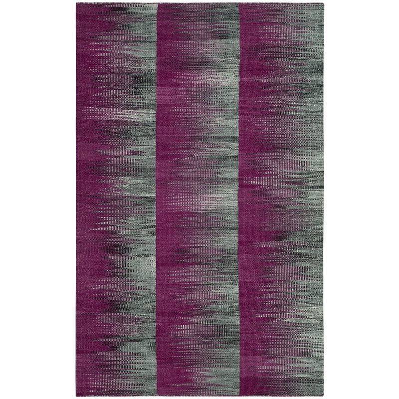 Safavieh Kilim 4' X 6' Hand Woven Wool Pile Rug in Purple and Charcoal