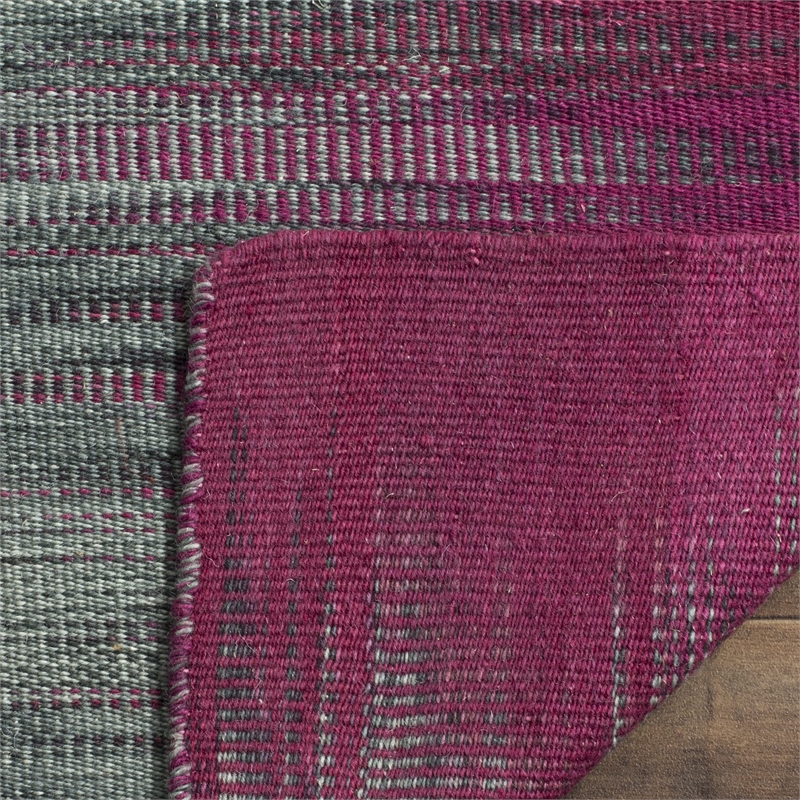 Safavieh Kilim 4' X 6' Hand Woven Wool Pile Rug in Purple and Charcoal