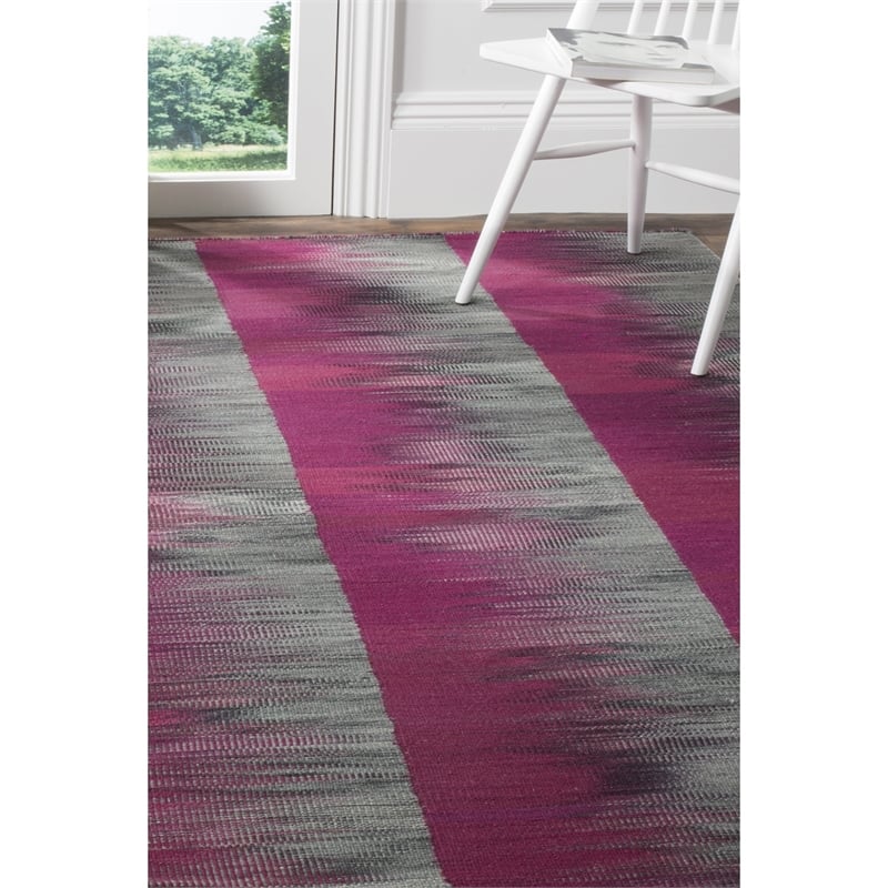Safavieh Kilim 8' X 10' Hand Woven Wool Rug in Purple and Charcoal