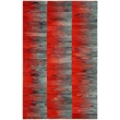 Safavieh Kilim 4' X 6' Hand Woven Wool Pile Rug in Red and Charcoal